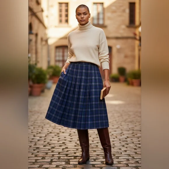 Vintage Pendleton Authentic Baird Tartan Pure Virgin Wool Pleated Skirt Size 18 - Picture 10 of 10